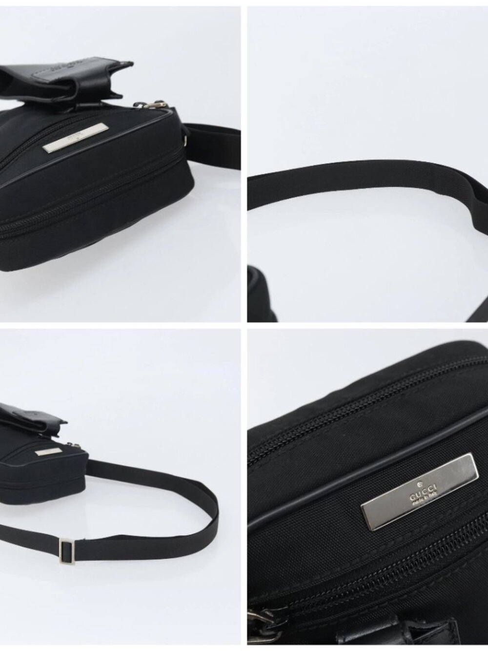 GUCCI Shoulder Bag Nylon Black Silver 018 1619 Auth 170116 - Picture 16 of 16